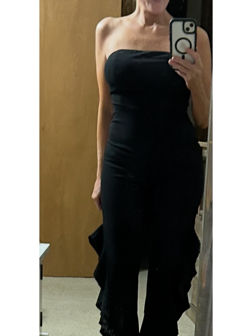 Strapless Black Women’s Midi Dress.  Lulu’s
